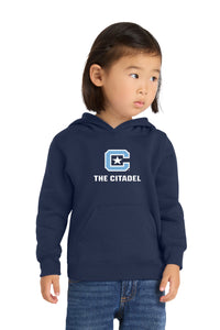 Load image into Gallery viewer, The Citadel, C Star, Port &amp; Co™ Toddler Core Fleece Pullover Hooded Sweatshirt - Navy
