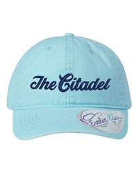 Load image into Gallery viewer, The Citadel, Script, Women&#39;s Pigment-Dyed with Fashion Undervisor Cap Carolina Blue
