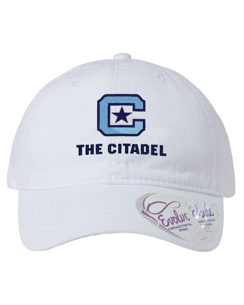 The Citadel, Citadel C, Women's Pigment-Dyed with Fashion Undervisor Cap White