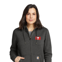 Load image into Gallery viewer, The Citadel, Big Red Flag, Carhartt® Women’s Clarksburg Full-Zip Hoodie - Grey
