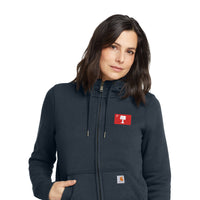 Load image into Gallery viewer, The Citadel, Big Red Flag, Carhartt® Women’s Clarksburg Full-Zip Hoodie - Navy

