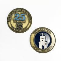 Load image into Gallery viewer, The Citadel, 25 Reunion, Official Class of 2001 Challenge Coin Double Sided
