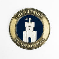 Load image into Gallery viewer, The Citadel, 25 Reunion, Official Class of 2001 Challenge Coin Double Sided
