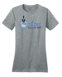 Load image into Gallery viewer, The Citadel, Spike, Class Of 2018 Women’s Perfect Weight ® Tee- Heathered Steel
