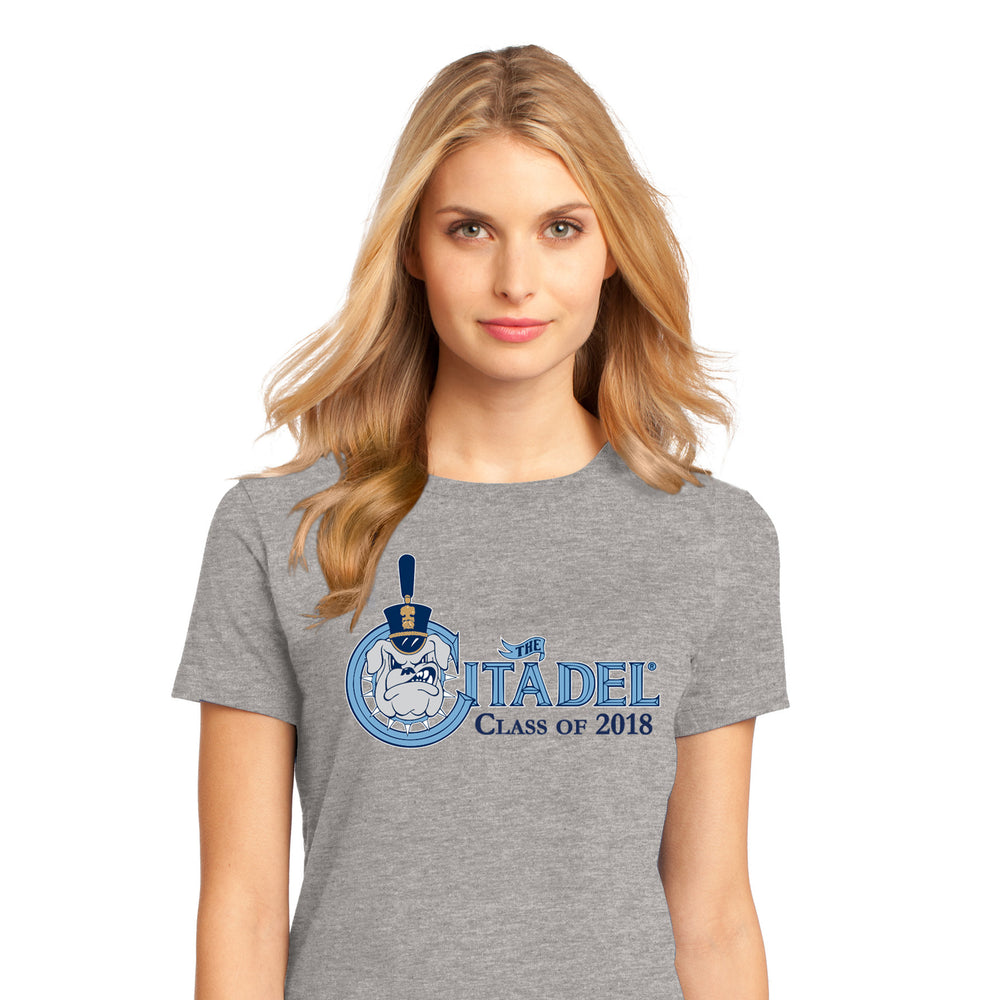 The Citadel, Spike, Class Of 2018 Women’s Perfect Weight ® Tee- Heathered Steel