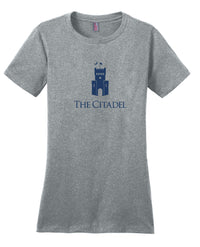 Load image into Gallery viewer, The Citadel, Barracks, District ® Women’s Perfect Weight ® T-Shirt - Grey
