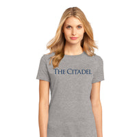 Load image into Gallery viewer, The Citadel, Palm Tree, District ® Women’s Perfect Weight ® T-Shirt - Grey
