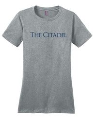 Load image into Gallery viewer, The Citadel, Palm Tree, District ® Women’s Perfect Weight ® T-Shirt - Grey
