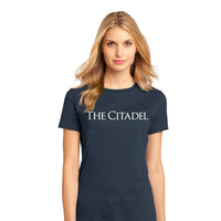 Load image into Gallery viewer, The Citadel, Palm Tree, District ® Women’s Perfect Weight ® T-Shirt - Navy
