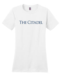 Load image into Gallery viewer, The Citadel, Palm Tree, District ® Women’s Perfect Weight ® T-Shirt - White
