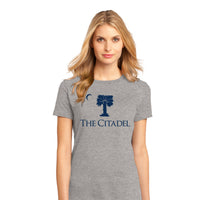 Load image into Gallery viewer, The Citadel, Palm Tree, District ® Women’s Perfect Weight ® T-Shirt - Grey

