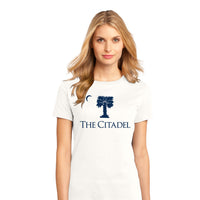 Load image into Gallery viewer, The Citadel, Palm Tree, District ® Women’s Perfect Weight ® T-Shirt - White

