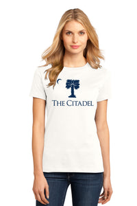 Load image into Gallery viewer, The Citadel, Palm Tree, District ® Women’s Perfect Weight ® T-Shirt - White
