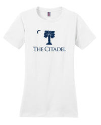 Load image into Gallery viewer, The Citadel, Palm Tree, District ® Women’s Perfect Weight ® T-Shirt - White

