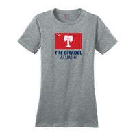 Load image into Gallery viewer, The Citadel, BRP Flag Alumni, District ® Women’s Perfect Weight ® T-Shirt - Grey
