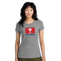 Load image into Gallery viewer, The Citadel, BRP Flag, District ® Women’s Perfect Weight ® T-Shirt - Grey
