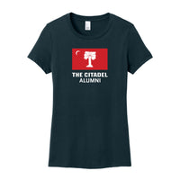 Load image into Gallery viewer, The Citadel, BRP Flag Alumni, District ® Women’s Perfect Weight ® T-Shirt - Navy

