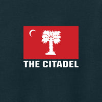 Load image into Gallery viewer, The Citadel, BRP Flag, District ® Women’s Perfect Weight ® T-Shirt - Navy
