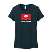 Load image into Gallery viewer, The Citadel, BRP Flag, District ® Women’s Perfect Weight ® T-Shirt - Navy
