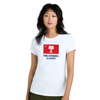 Load image into Gallery viewer, The Citadel, BRP Flag Alumni, District ® Women’s Perfect Weight ® T-Shirt - White
