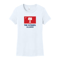 Load image into Gallery viewer, The Citadel, BRP Flag Alumni, District ® Women’s Perfect Weight ® T-Shirt - White
