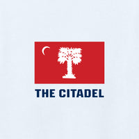 Load image into Gallery viewer, The Citadel, BRP Flag, District ® Women’s Perfect Weight ® T-Shirt - White
