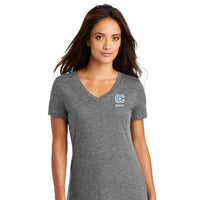 Load image into Gallery viewer, The Citadel, Club Sports - Rugby, District ® Women’s Perfect Weight ® V-Neck T-Shirt - Grey
