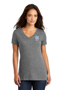 Load image into Gallery viewer, The Citadel, Club Sports - Rugby, District ® Women’s Perfect Weight ® V-Neck T-Shirt - Grey
