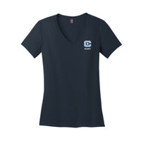 Load image into Gallery viewer, The Citadel, Club Sports - Rugby, District ® Women’s Perfect Weight ® V-Neck T-Shirt - Navy
