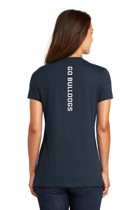 Load image into Gallery viewer, The Citadel Bulldog, Football  Women’s V-Neck Tee Shirt- Navy
