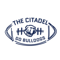 Load image into Gallery viewer, The Citadel Bulldog, Football  Women’s V-Neck Tee Shirt-White
