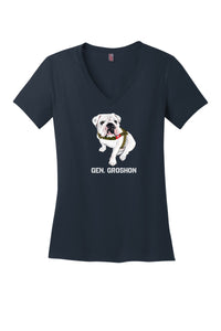Load image into Gallery viewer, The Citadel, Gen. Groshon Women’s V-Neck Tee Shirt-Navy
