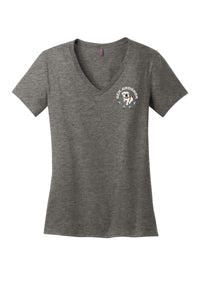 Load image into Gallery viewer, Copy of The Citadel, Gen. Groshon Left Chest,  Women’s V-Neck Tee Shirt- Heathered Nickel
