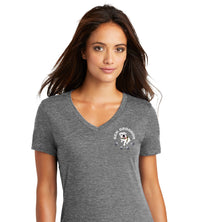 Load image into Gallery viewer, Copy of The Citadel, Gen. Groshon Left Chest,  Women’s V-Neck Tee Shirt- Heathered Nickel
