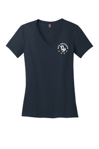 Load image into Gallery viewer, Copy of The Citadel, Gen. Groshon Left Chest,  Women’s V-Neck Tee Shirt- Navy
