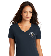 Load image into Gallery viewer, Copy of The Citadel, Gen. Groshon Left Chest,  Women’s V-Neck Tee Shirt- Navy
