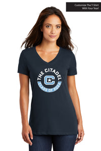 Load image into Gallery viewer, The Citadel, Customizable (Your Year) T-Shirt, Women’s V-Neck T-Shirt
