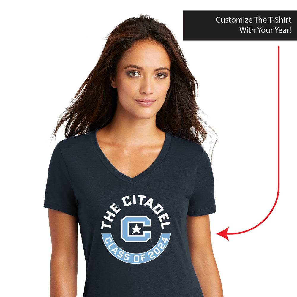 The Citadel, Customizable (Your Year) T-Shirt, Women’s V-Neck T-Shirt