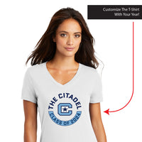 Load image into Gallery viewer, The Citadel, Customizable (Your Year) T-Shirt, Women’s V-Neck T-Shirt
