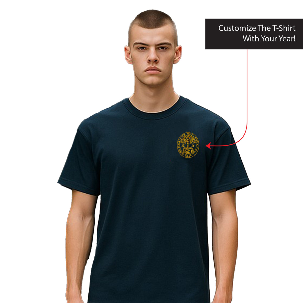 The Citadel, Customizable (Your Year) Ring Bezel Design, Perfect Weight® Icon T-Shirt - Navy