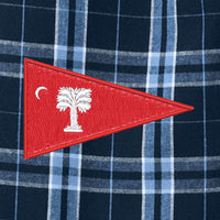 Load image into Gallery viewer, The Citadel Burgee, Club Sport-Sailing, District ® Flannel Plaid Pant - TrueNavy_CarolinaBlue
