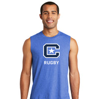 Load image into Gallery viewer, The Citadel C, Club Sports - Rugby,  District® V.I.T.™ Muscle Tank - Carolina Blue
