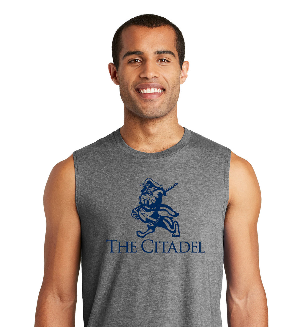 Marching Bulldog Muscle Tank-Grey Frost