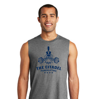 Load image into Gallery viewer, The Citadel, Spike - Powerlifting, District ® V.I.T. ™ Muscle Tank- Grey
