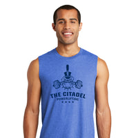 Load image into Gallery viewer, The Citadel, Spike - Powerlifting, District ® V.I.T. ™ Muscle Tank- Royal
