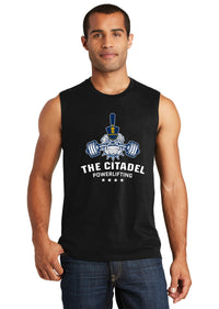 Load image into Gallery viewer, The Citadel, Spike, Powerlifting, District ® V.I.T. ™ Muscle Tank - Black
