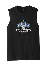 Load image into Gallery viewer, The Citadel, Spike, Powerlifting, District ® V.I.T. ™ Muscle Tank - Black
