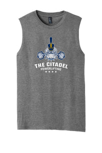 Load image into Gallery viewer, The Citadel, Spike, Powerlifting, District ® V.I.T. ™ Muscle Tank - Grey
