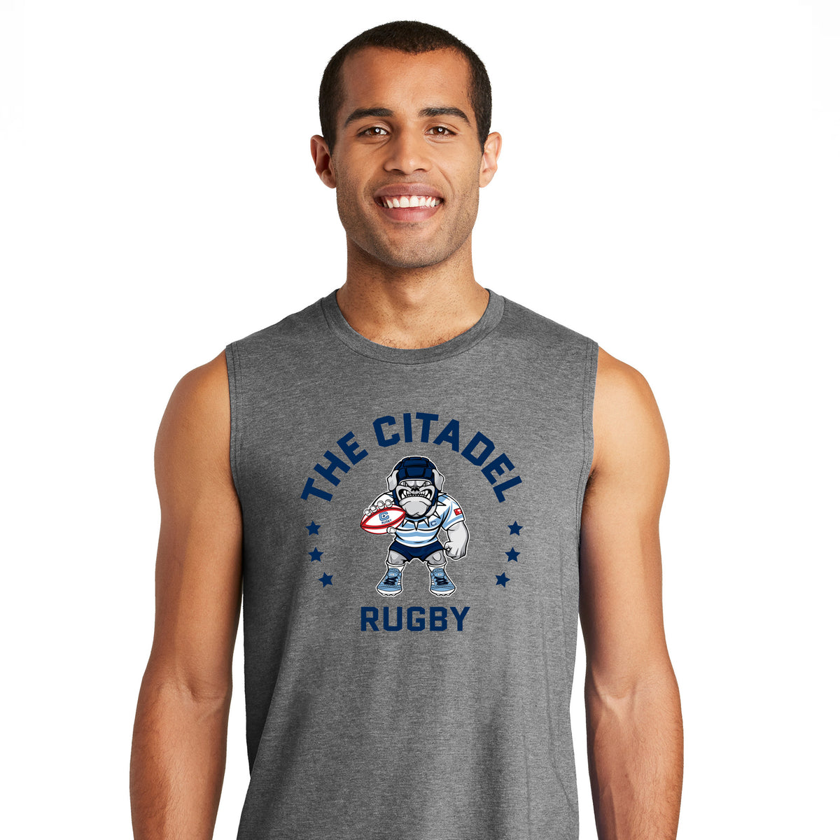 The Citadel, Club Sport - Rugby, Rugby Spike, District ® V.I.T. ™ Muscle Tank- grey