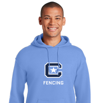 Load image into Gallery viewer, 18500 The Citadel Block C Star logo, Club Sports - Fencing,  Heavy Blend™ Hooded Sweatshirt- carolina blue
